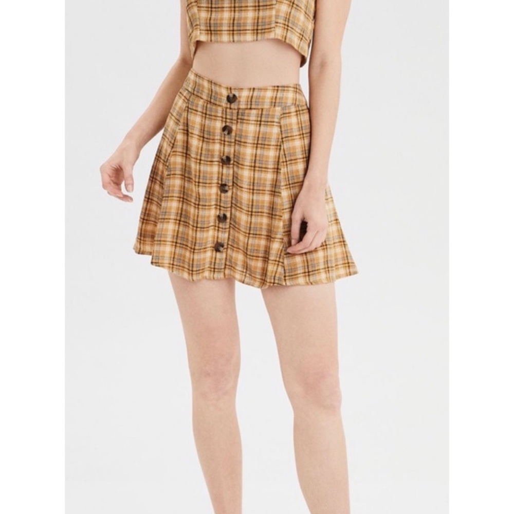 AEO | High-Waisted Plaid Mini Skirt